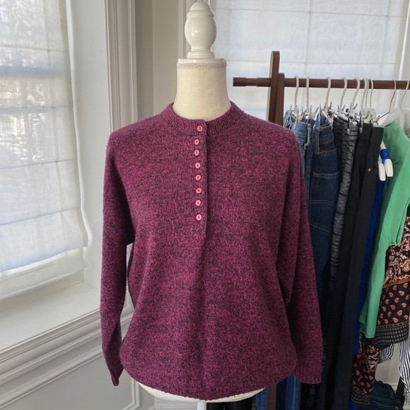 Vintage ❤️ Henley Style Sweater ❤️ Size Large - Picture 2 of 11